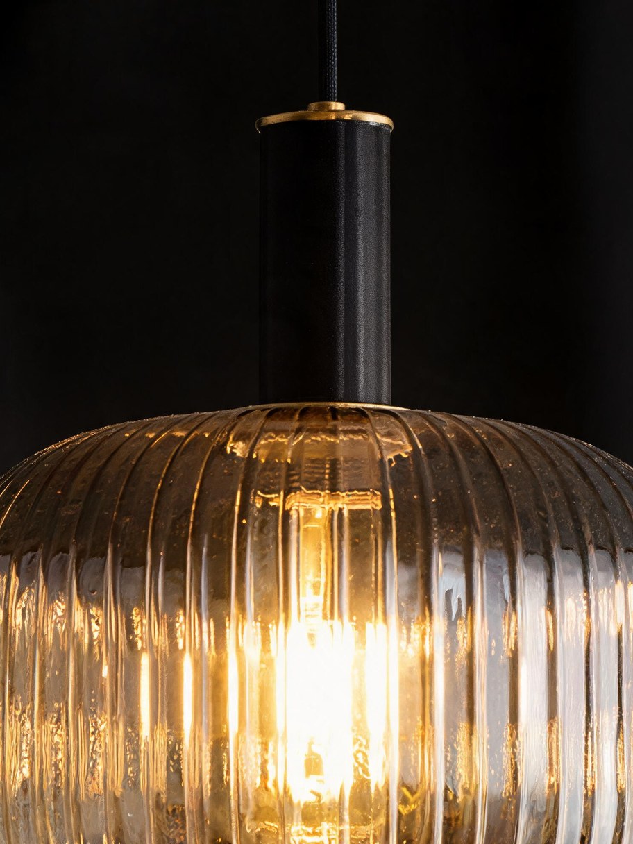 Alba Fluted Glass Pendant, view 4