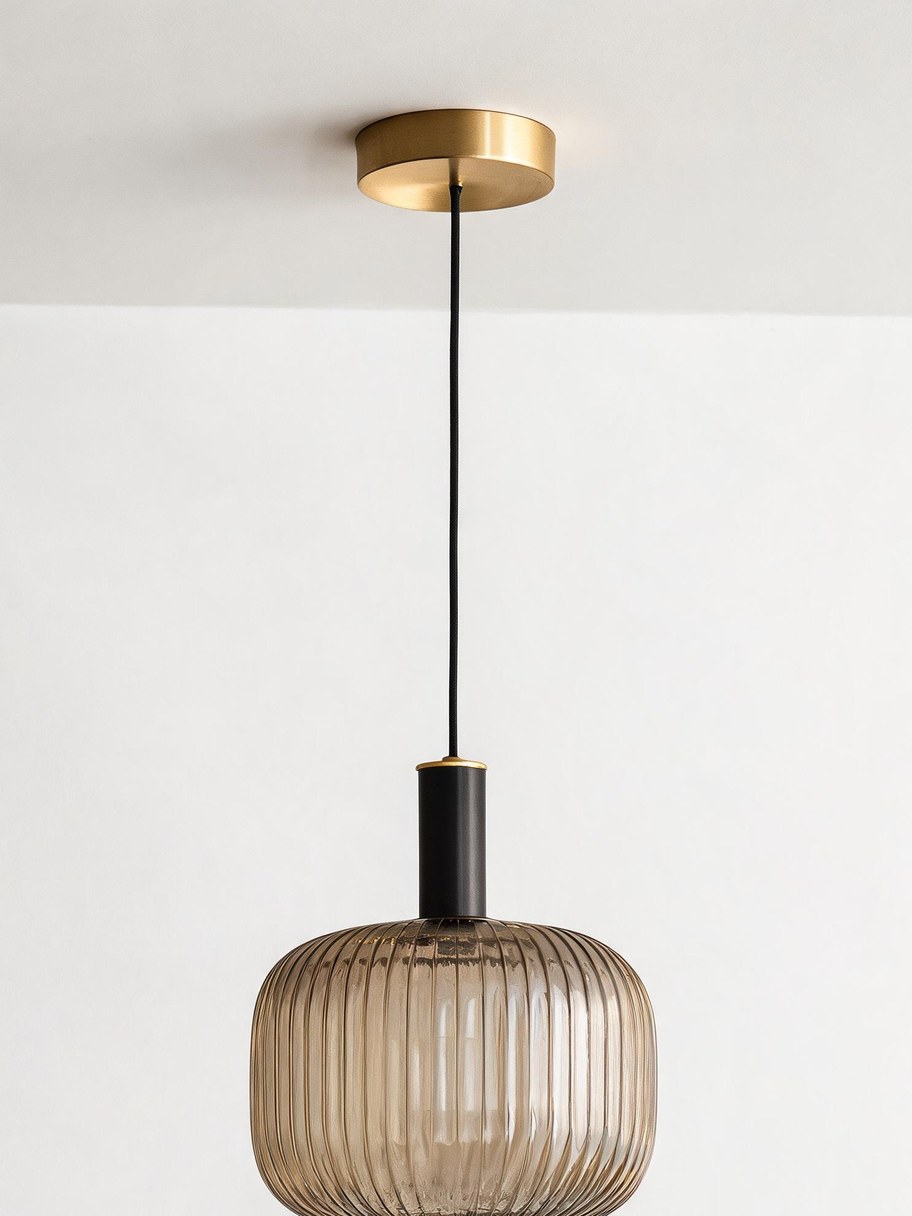 Alba Fluted Glass Pendant, view 7