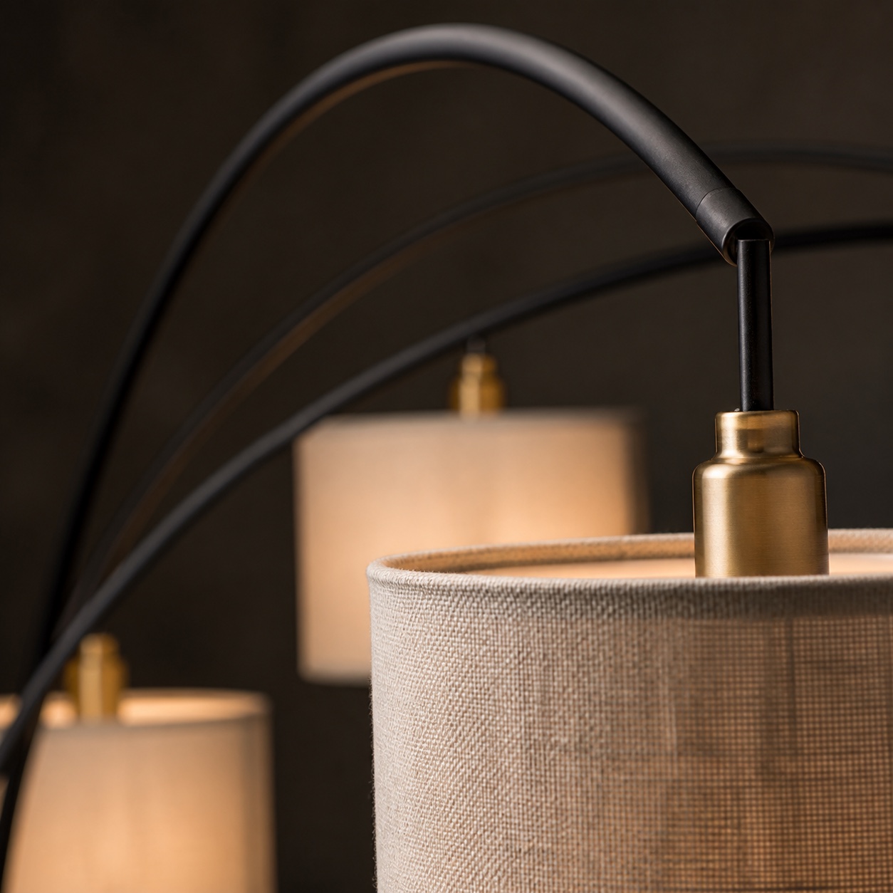 Aster Three-Arm Arc Floor Lamp detail