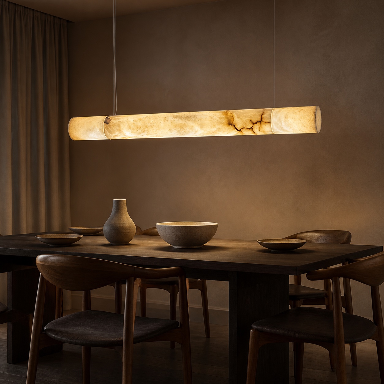 Aurelia Alabaster Linear Chandelier, view 5