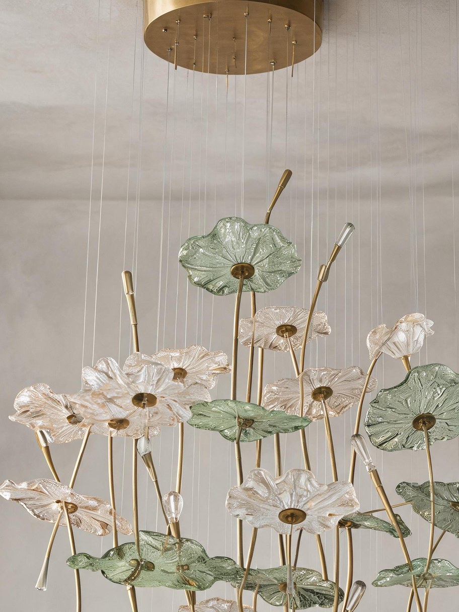 Flora Cascading Glass Chandelier, view 7