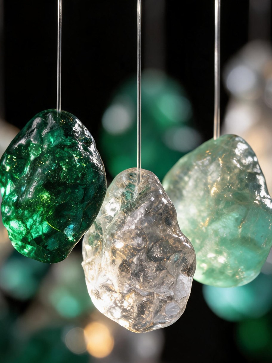 Laguna Rainfall Glass Chandelier, view 4