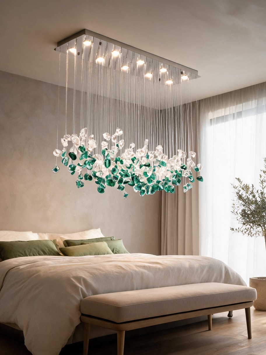 Laguna Rainfall Glass Chandelier, view 6