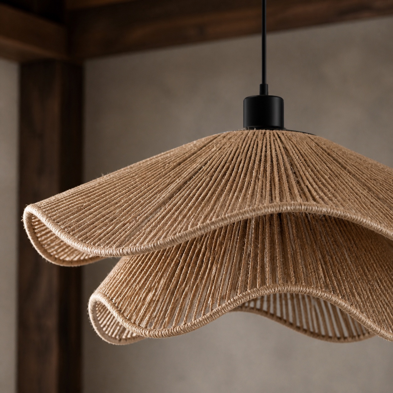Nami Hemp-Rope Pendant detail