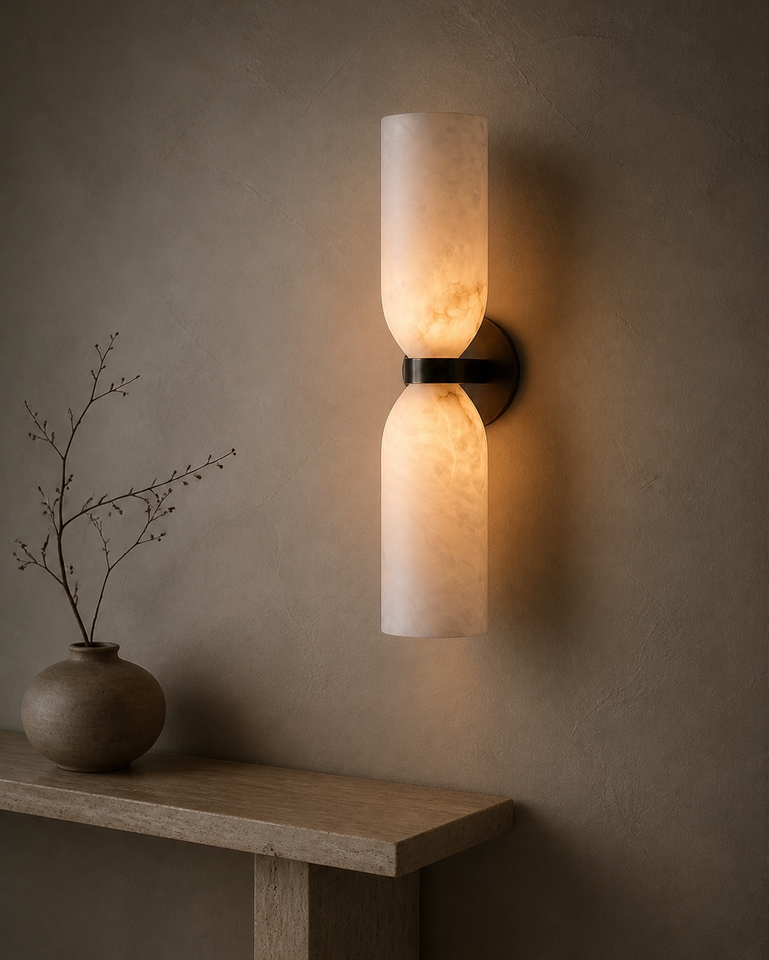 Navarra Alabaster Twin Wall Sconce, view 4
