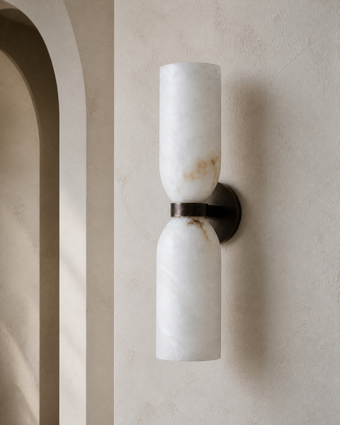 Navarra Alabaster Twin Wall Sconce, view 6