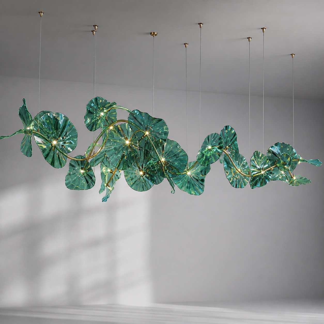 Verdelle Sculptural Glass Chandelier, view 6